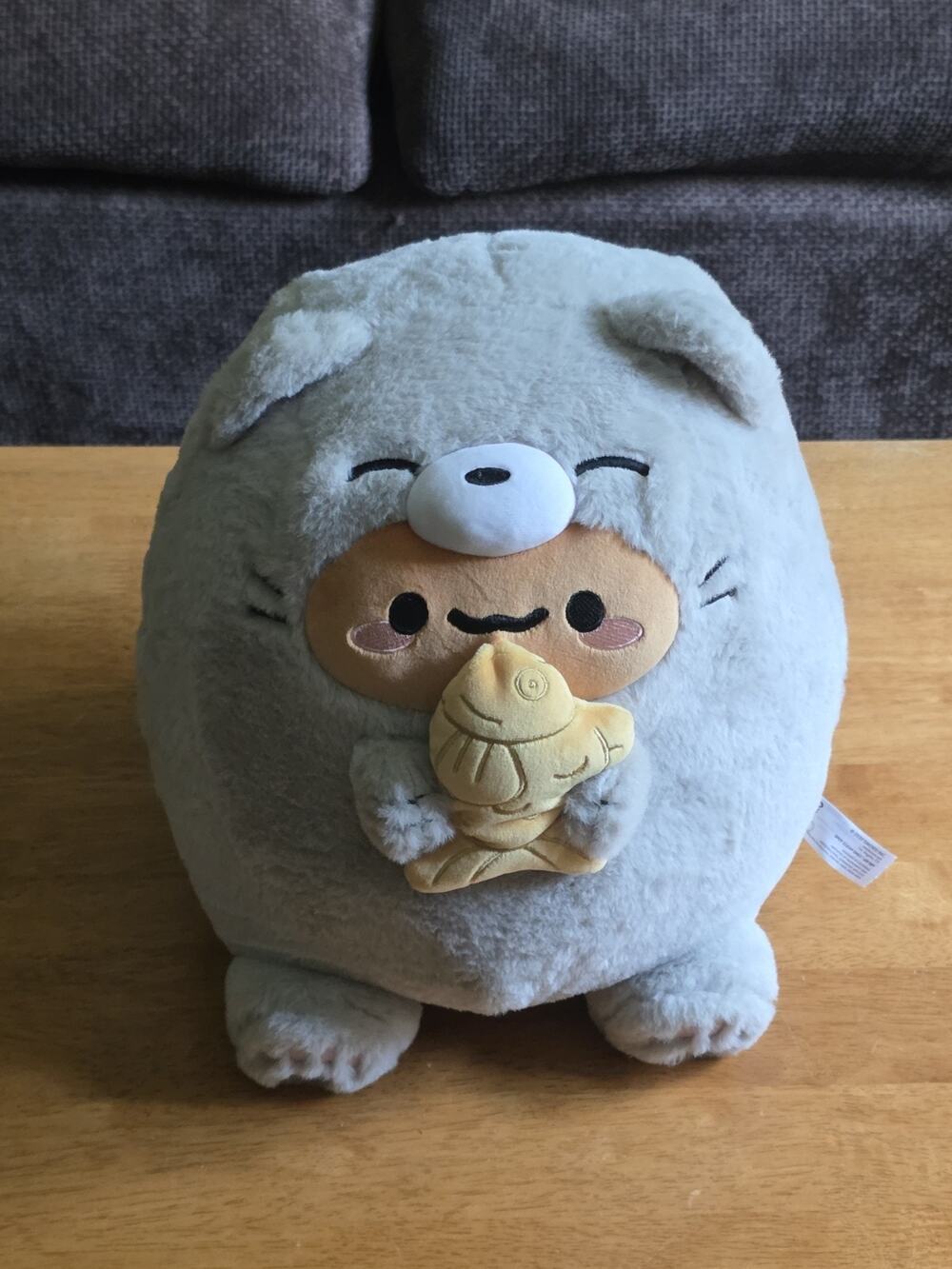 Smoko Tayto Potato Gray Short-haired Cat With Taiyaki 13 Inch Plush